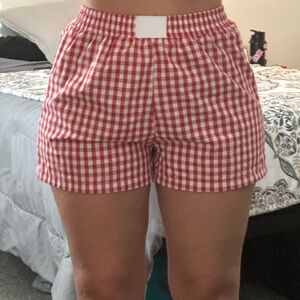 Red & White Plaid Women's Shorts